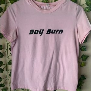 BOY BURN pink tee